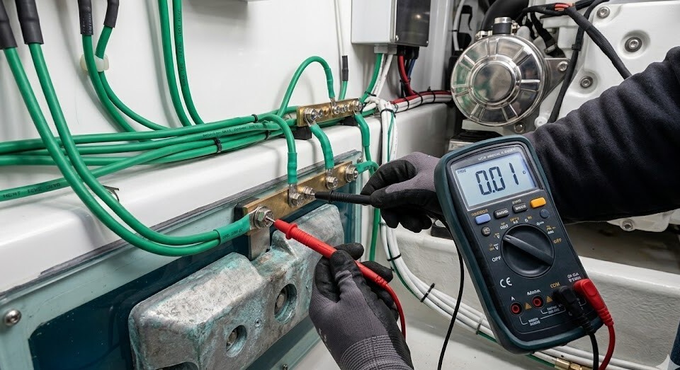 check electrical continuity anodes