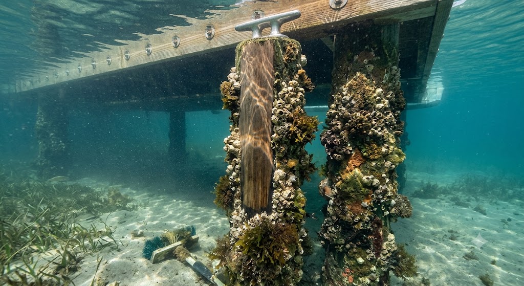marina dock algae and barnacle removal