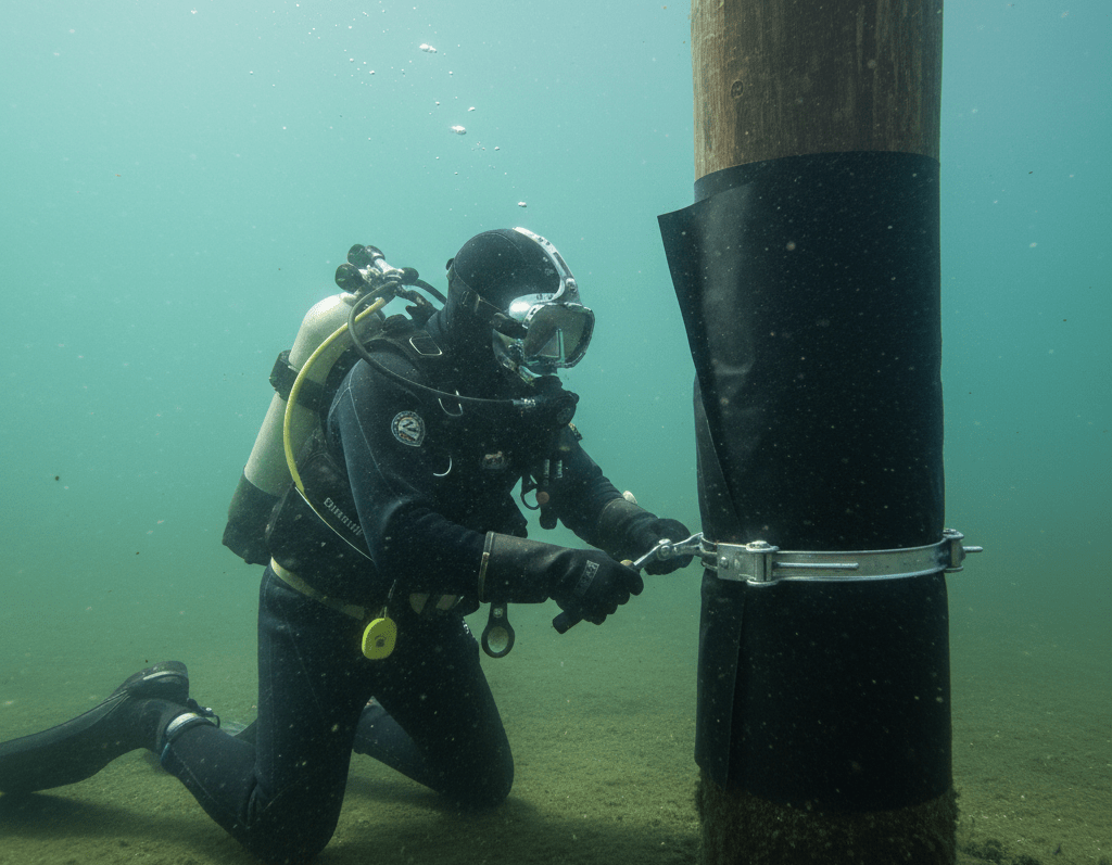 dock piling wraps and jackets