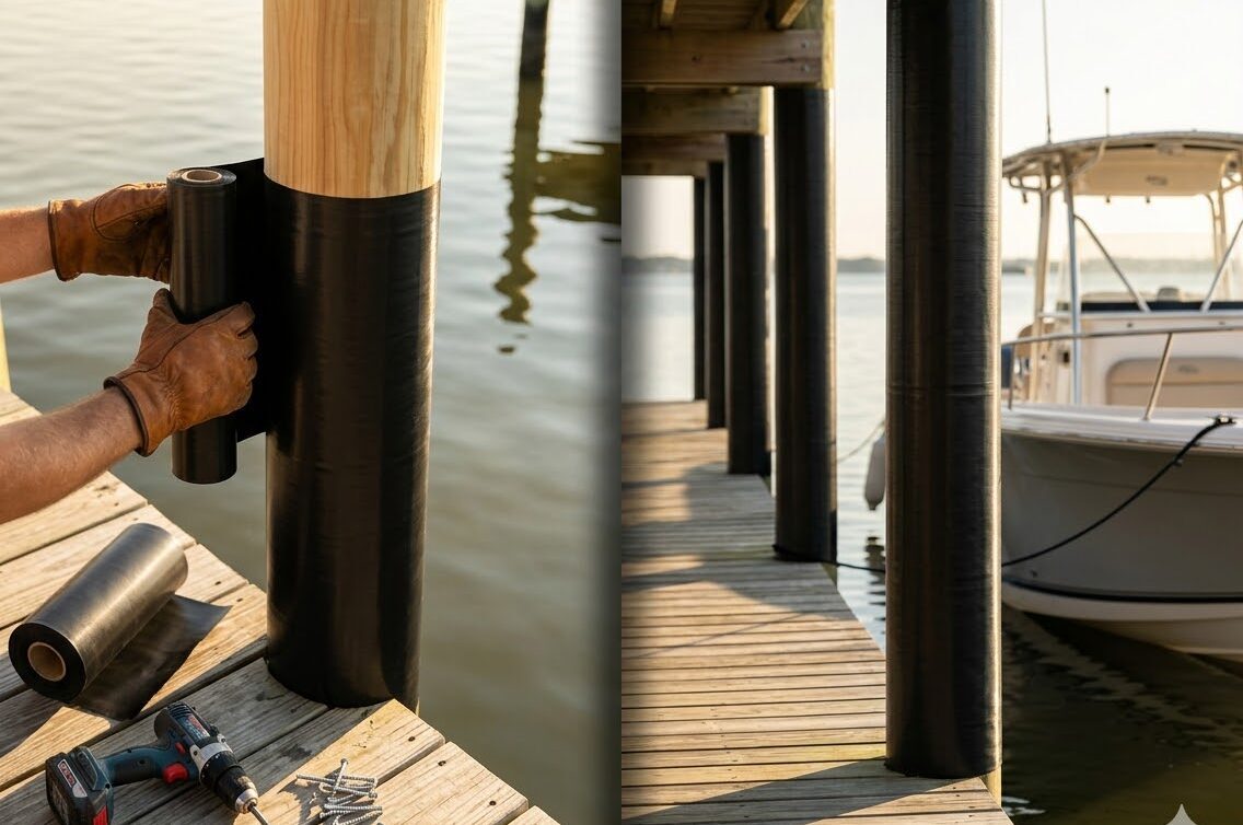 dock piling wraps vs cleaning